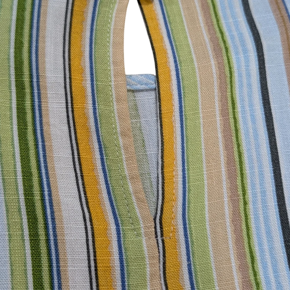 Lauren Conrad XL Colorful Vertical Stripe Top – Summer Festival Boho Chic Blouse - Picture 3 of 13